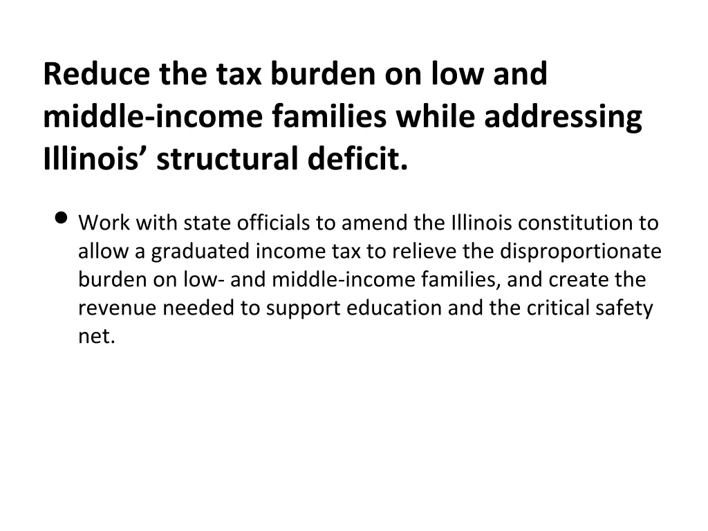 reduce the tax burden on low and middle income