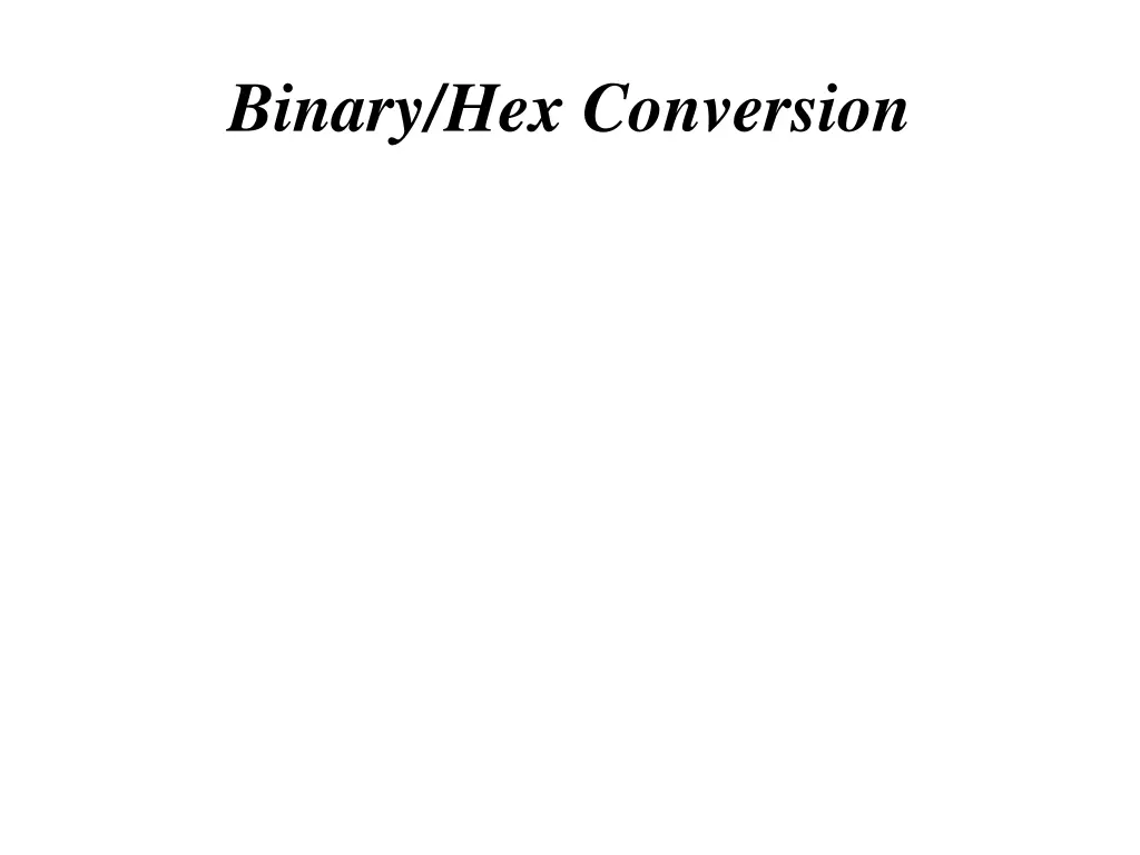 binary hex conversion