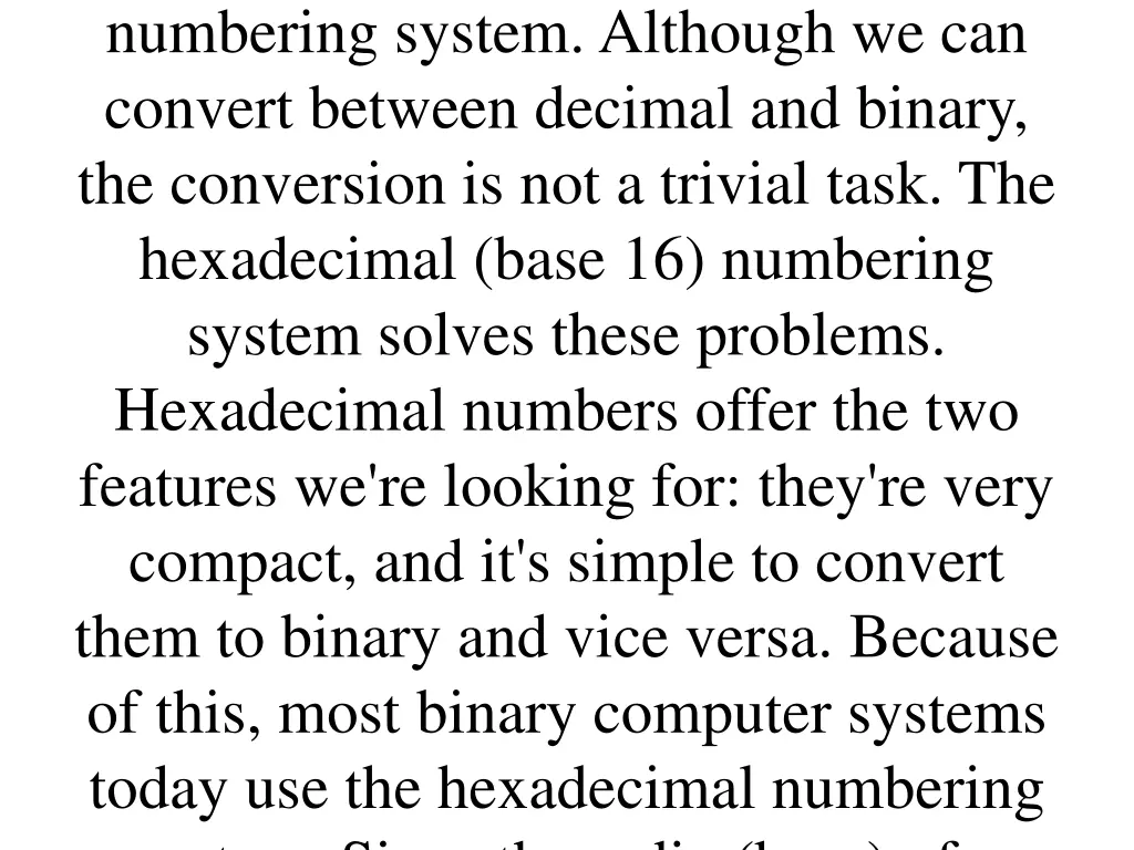 numbering system although we can convert between