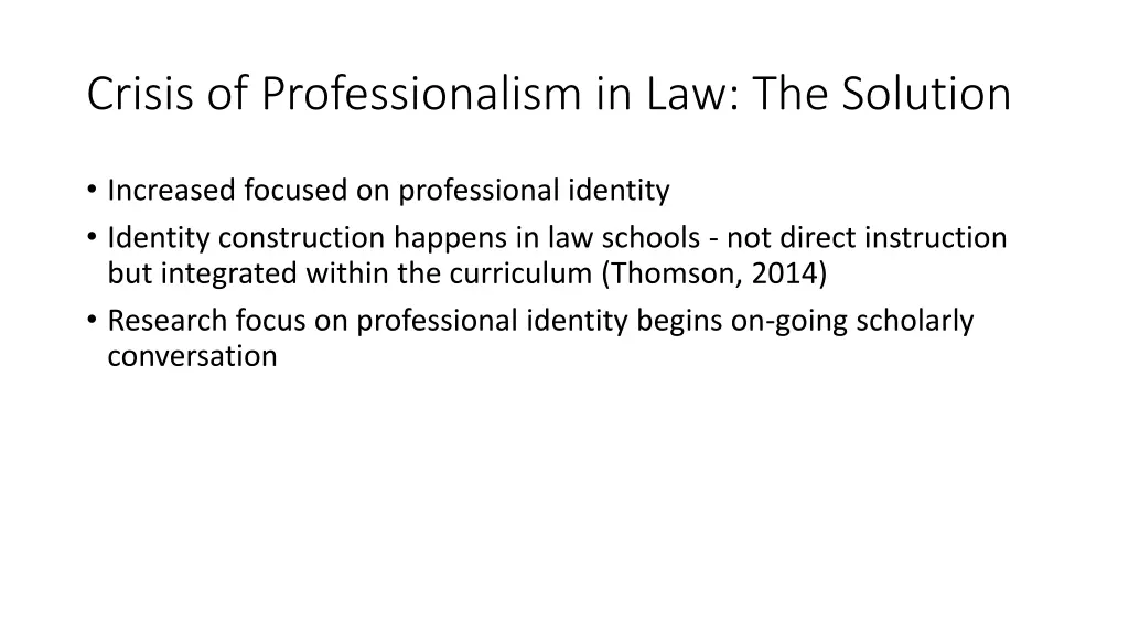 crisis of professionalism in law the solution