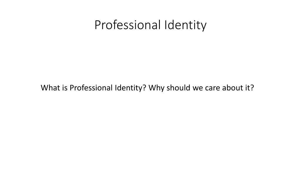 professional identity