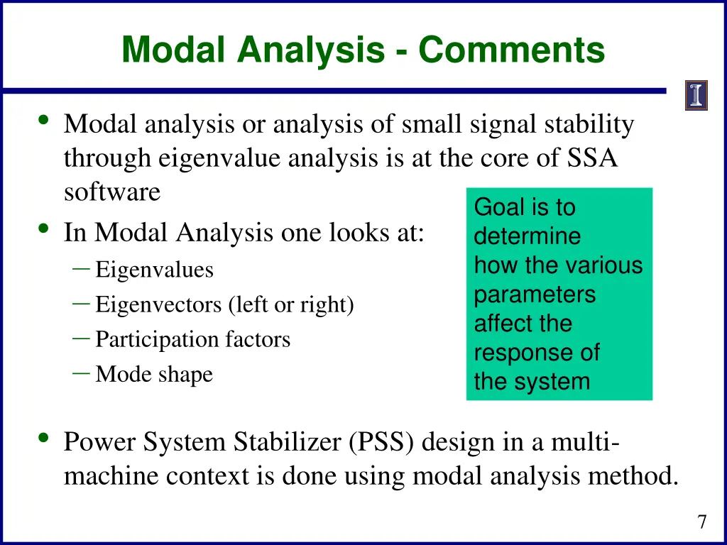 modal analysis comments