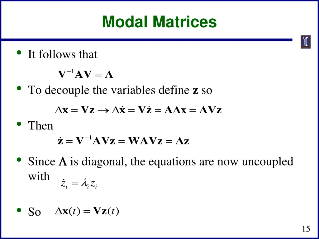 modal matrices 1