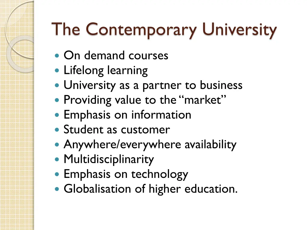 the contemporary university