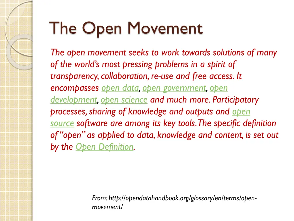 the open movement