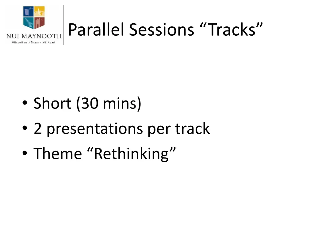 parallel sessions tracks