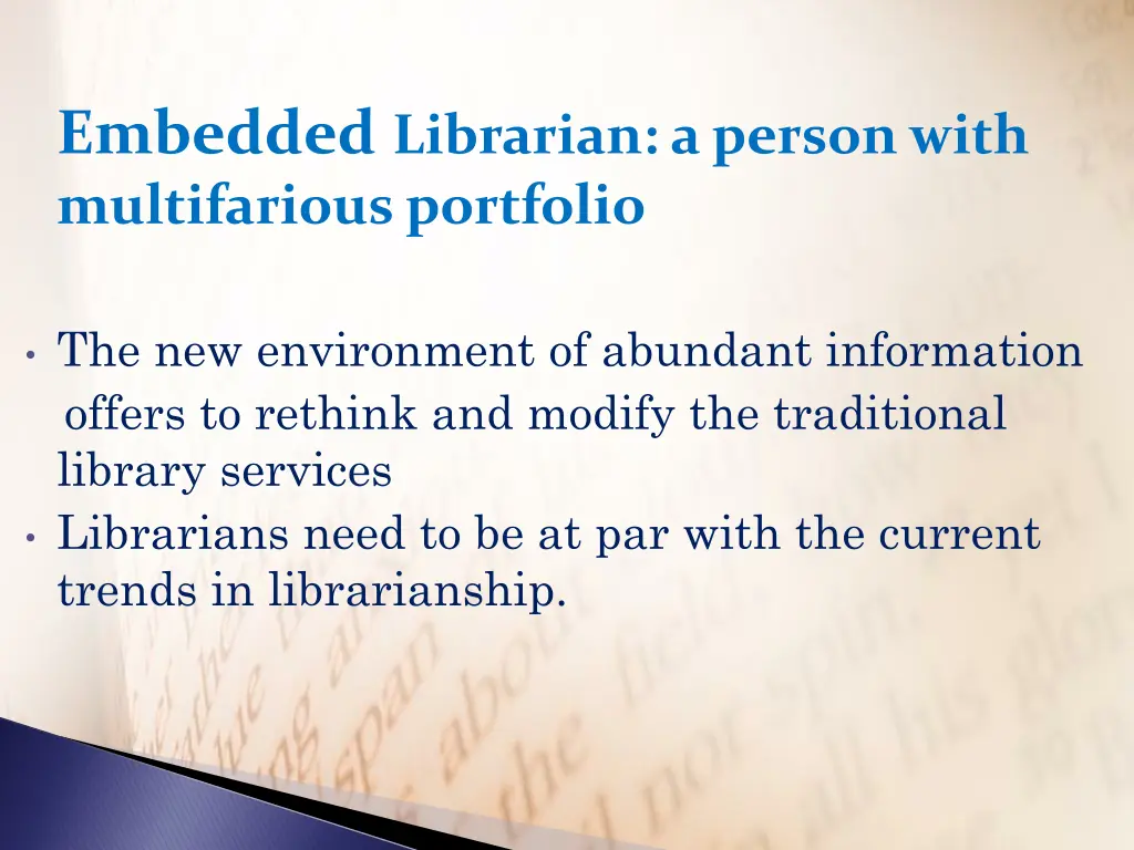 embedded librarian a person with multifarious