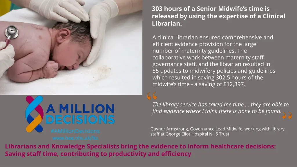 303 hours of a senior midwife s time is released