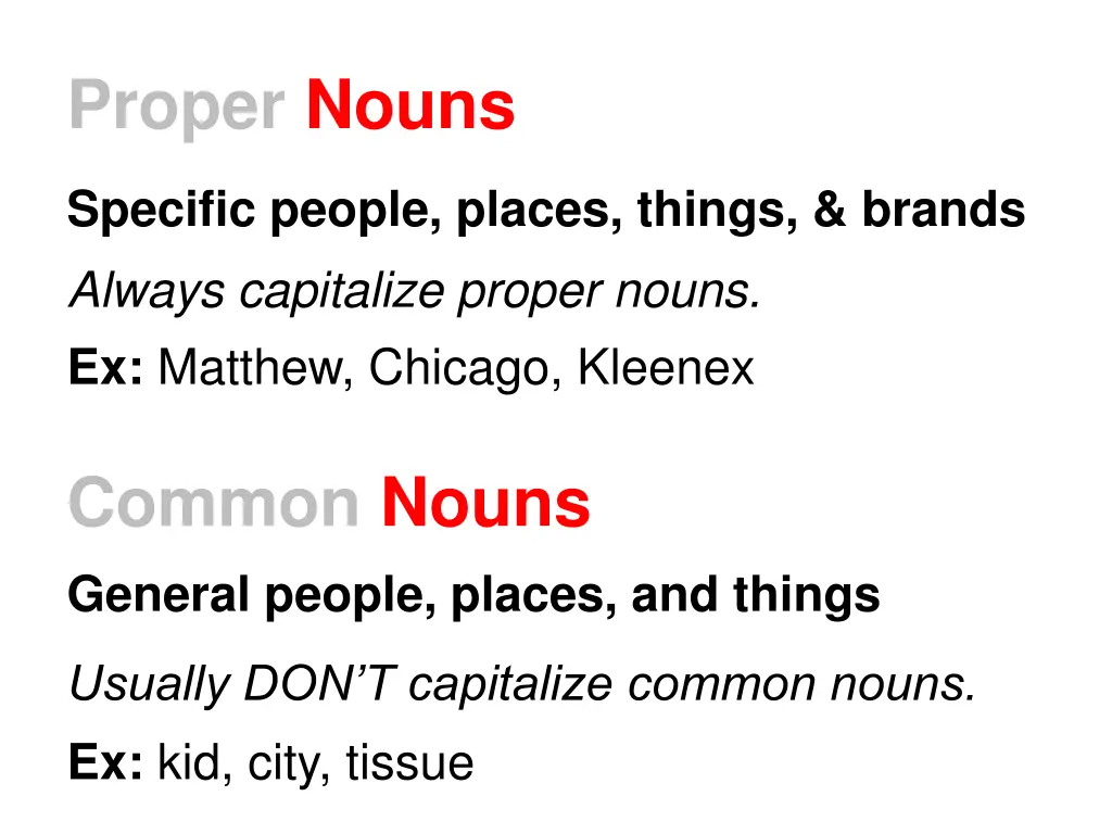 proper nouns