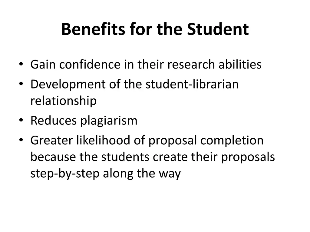 benefits for the student 2