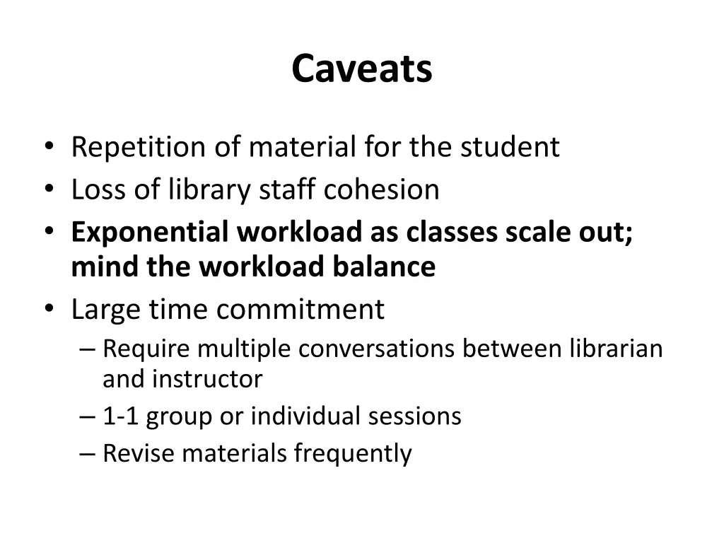 caveats