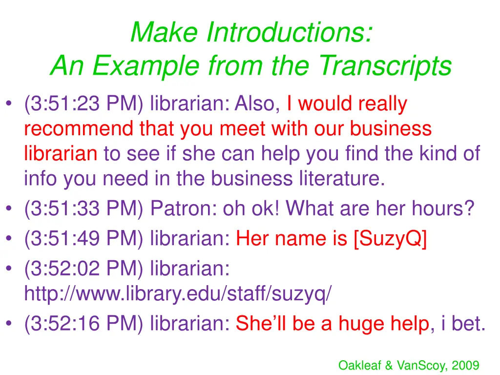 make introductions an example from