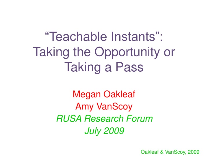 teachable instants taking the opportunity