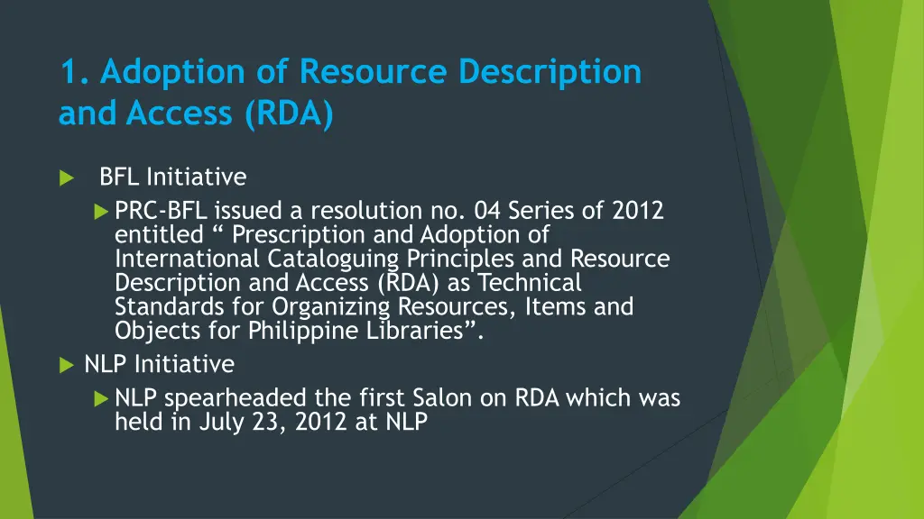 1 adoption of resource description and access rda