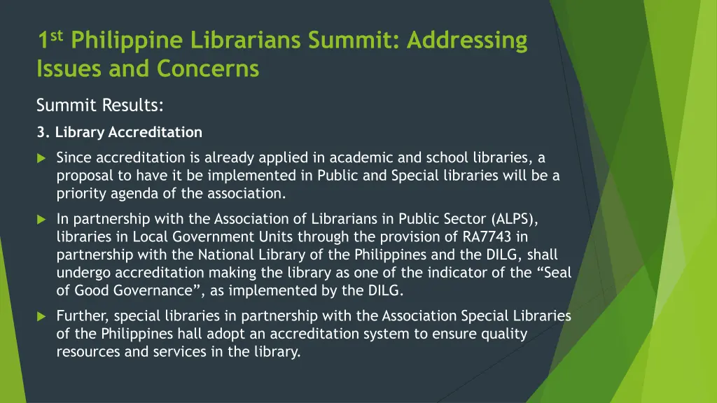 1 st philippine librarians summit addressing 4