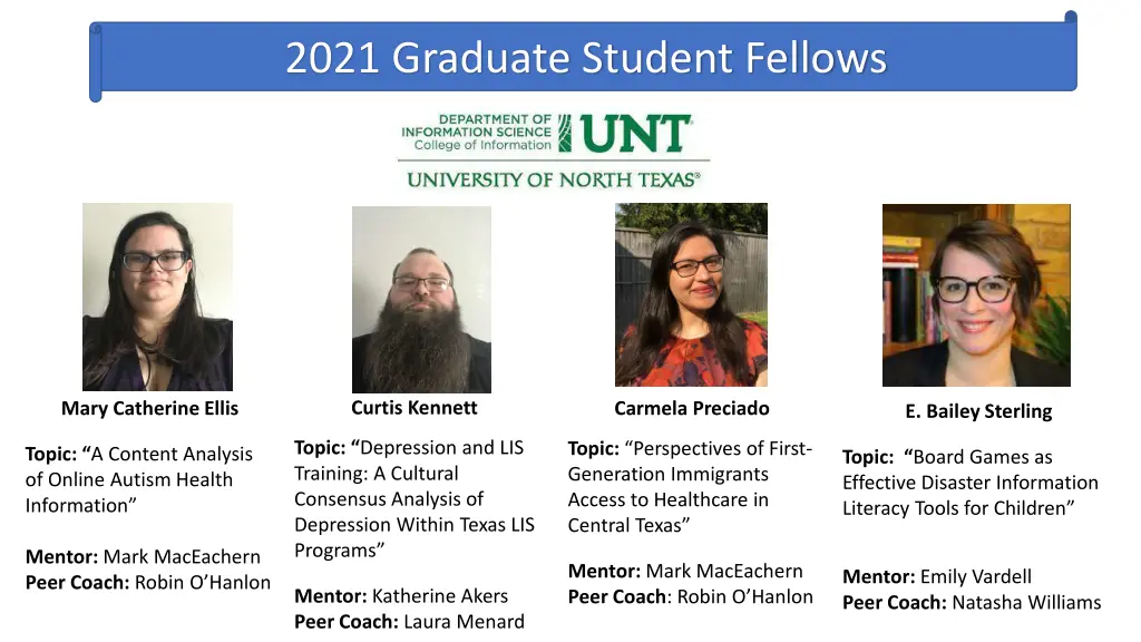 2021 graduate student fellows