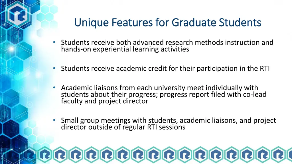 unique features for graduate students unique