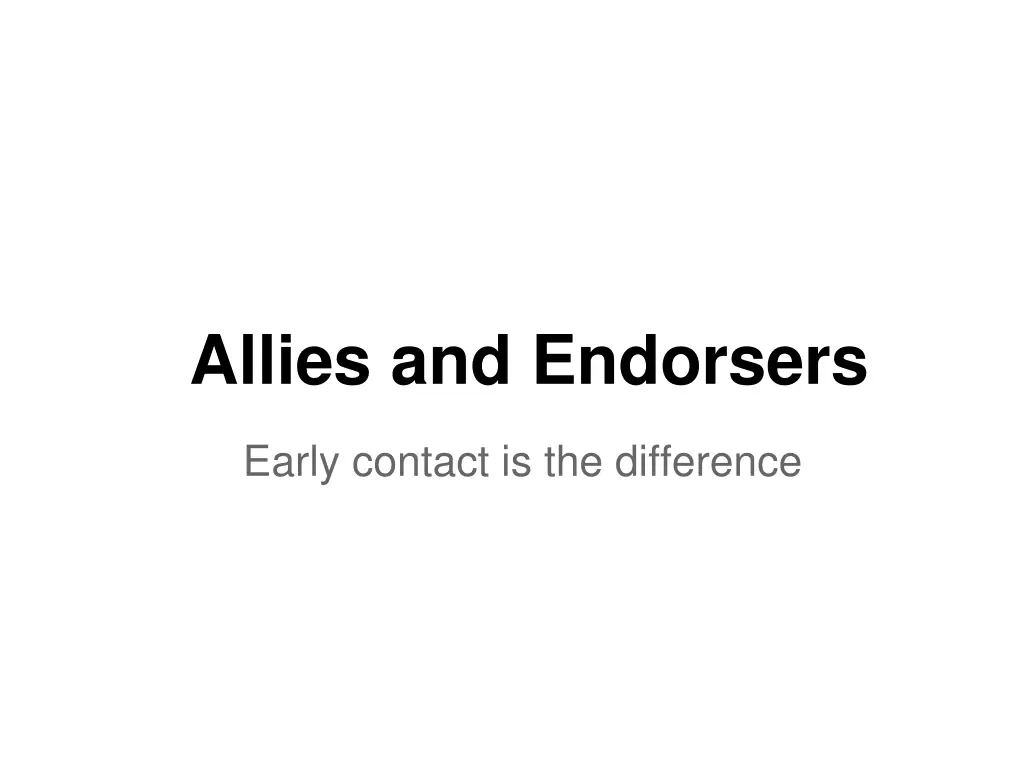 allies and endorsers