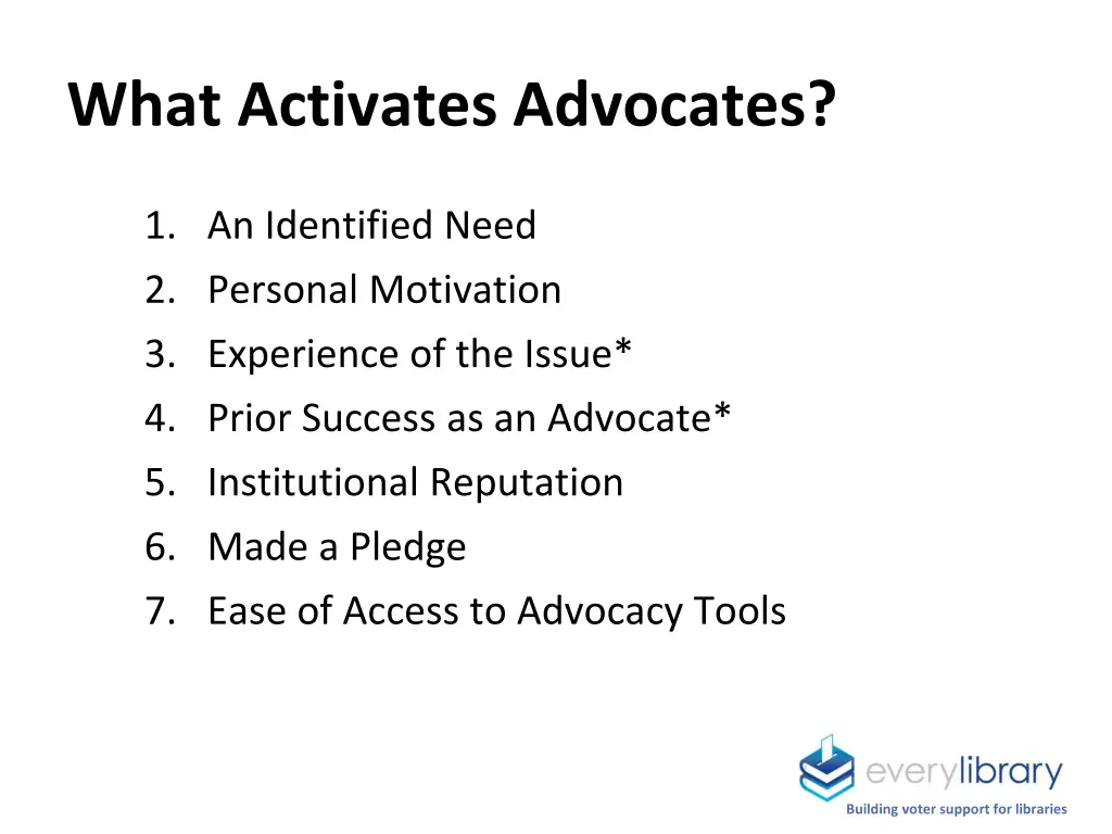 what activates advocates