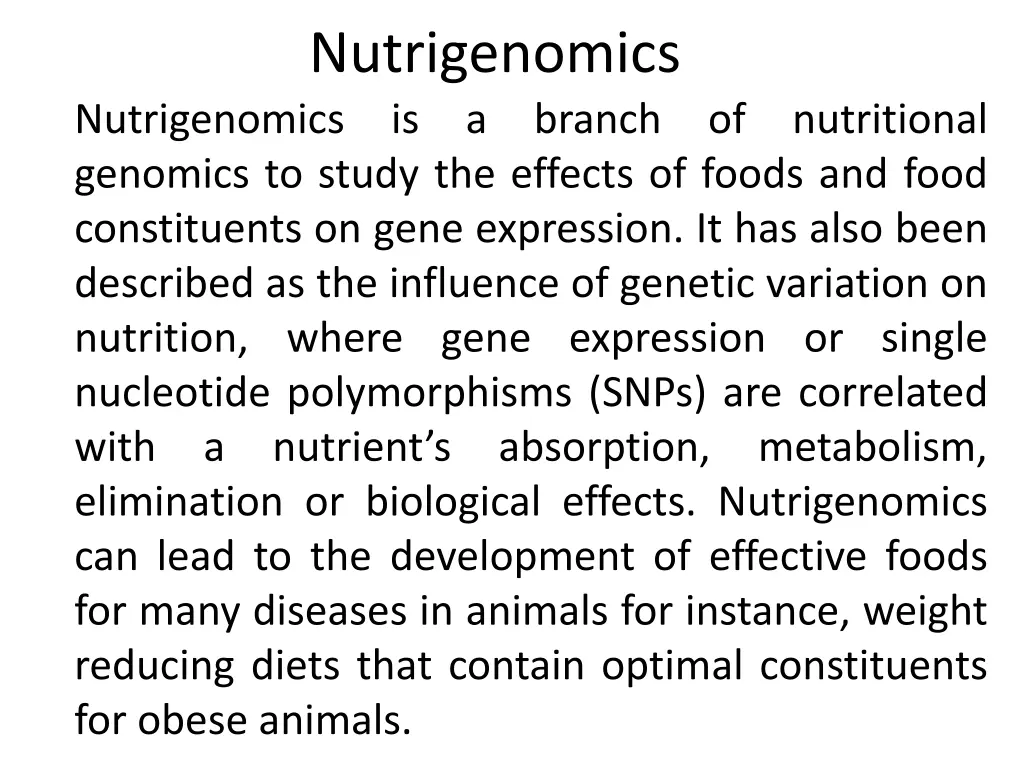 nutrigenomics