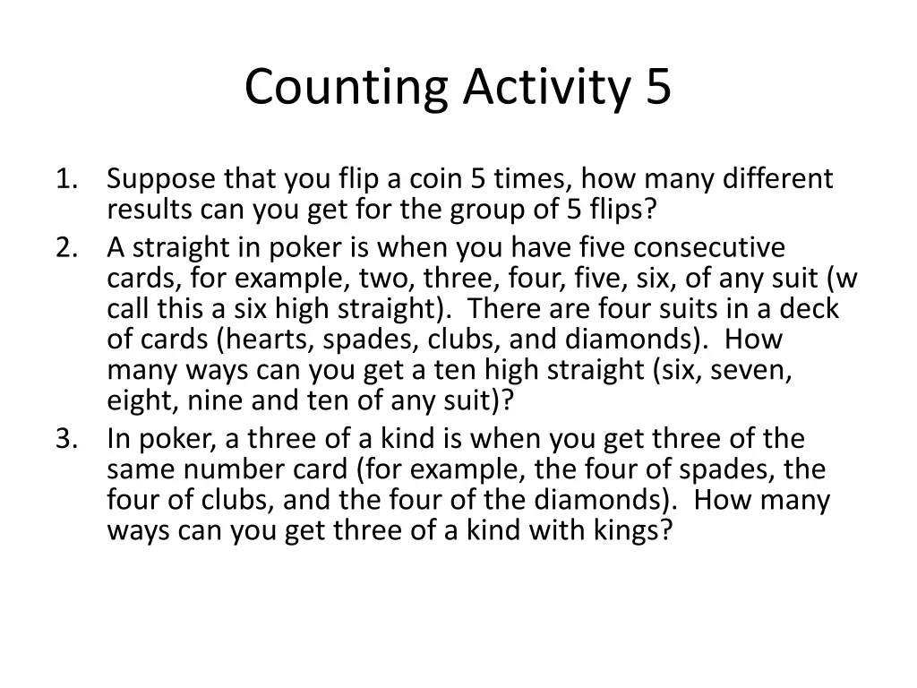 counting activity 5