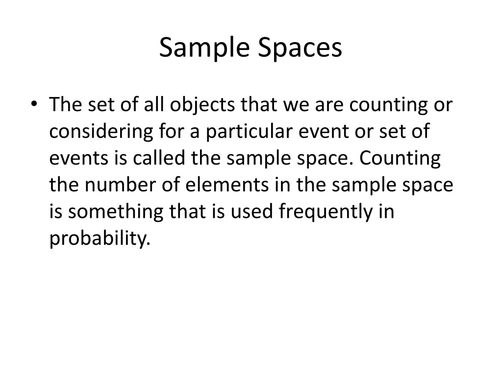 sample spaces