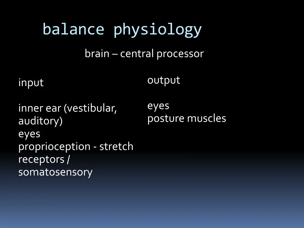 balance physiology