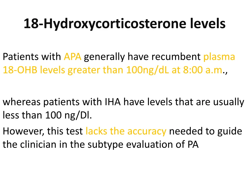 18 hydroxycorticosterone levels