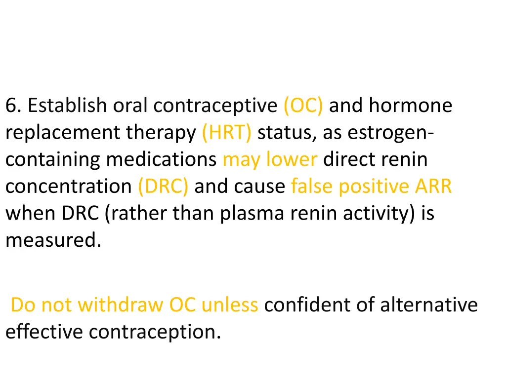 6 establish oral contraceptive oc and hormone