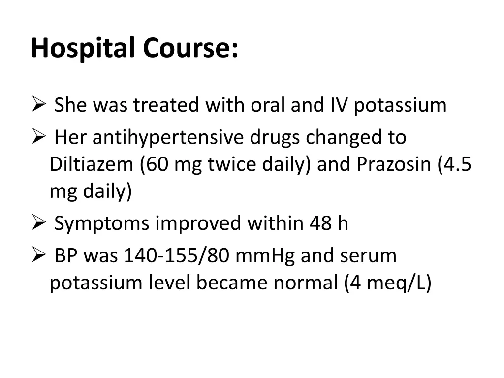 hospital course