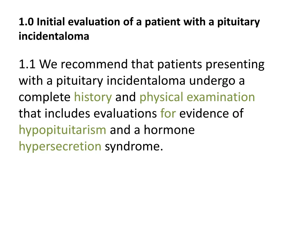 1 0 initial evaluation of a patient with