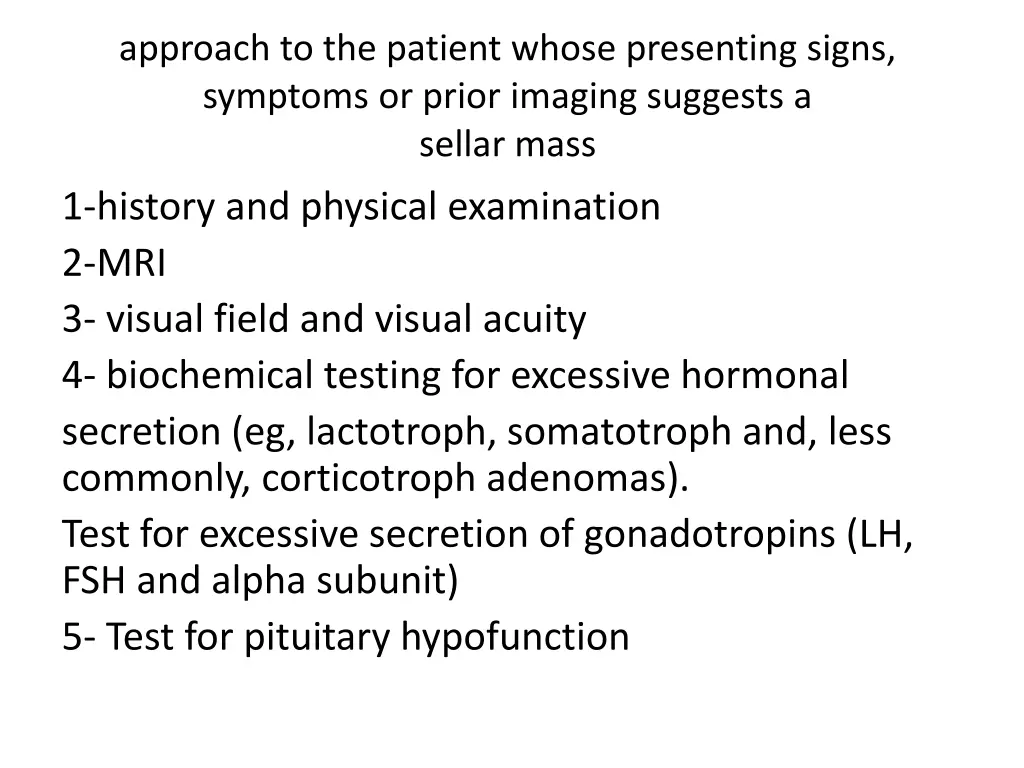 approach to the patient whose presenting signs