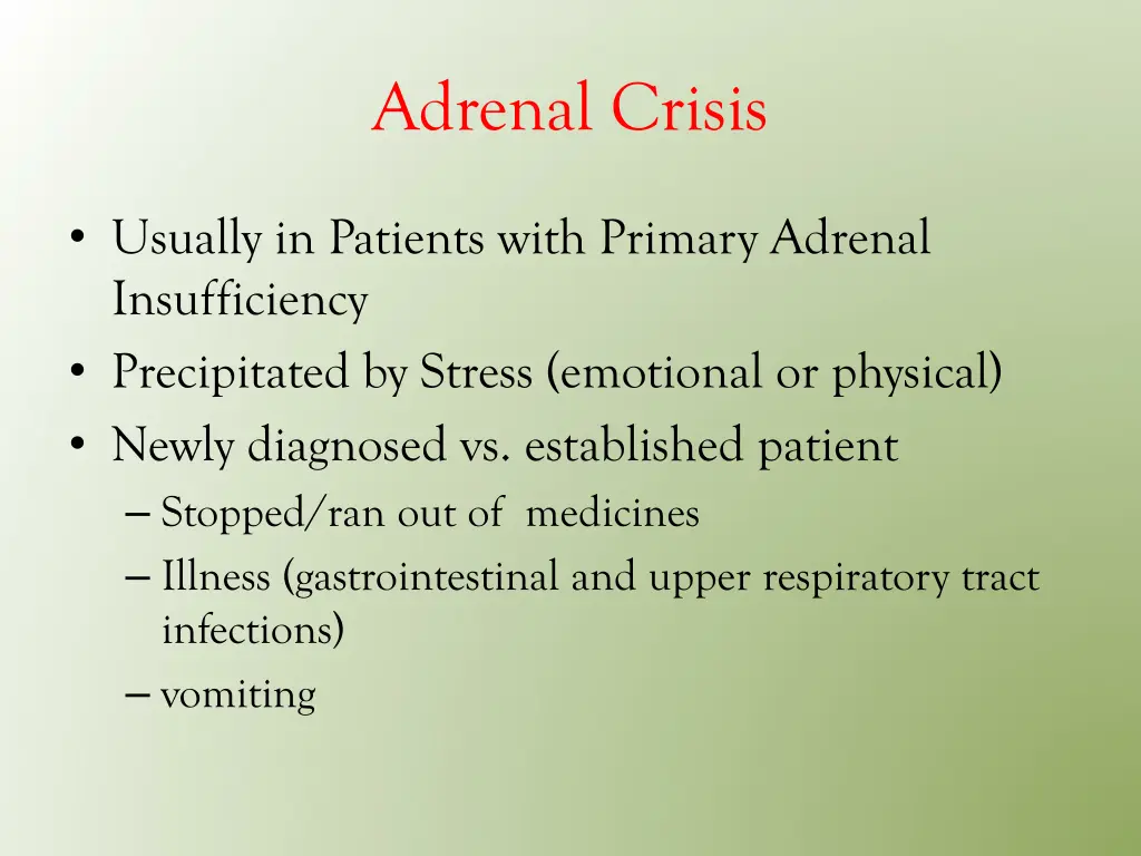 adrenal crisis