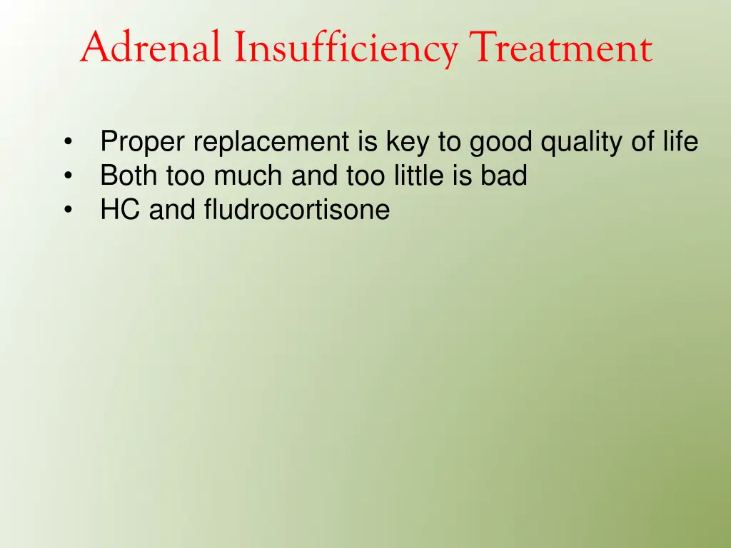 adrenal insufficiency treatment