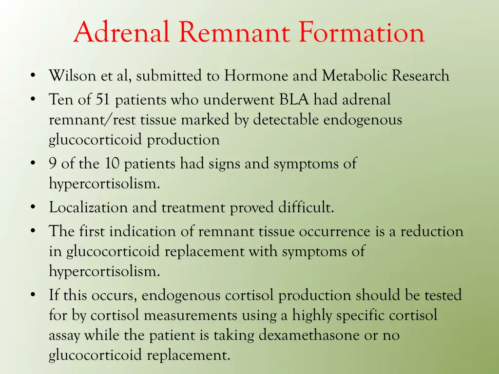 adrenal remnant formation 1