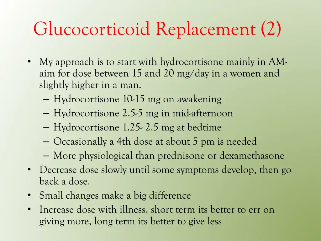 glucocorticoid replacement 2