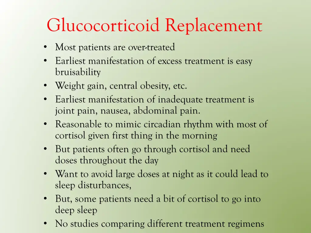 glucocorticoid replacement