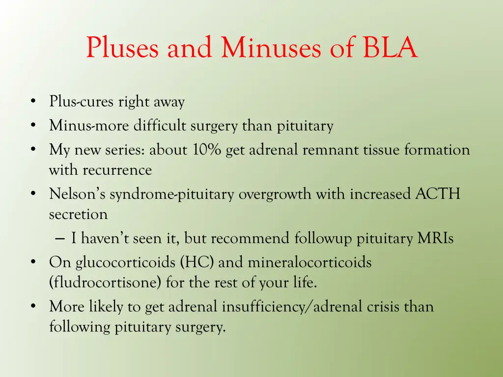 pluses and minuses of bla