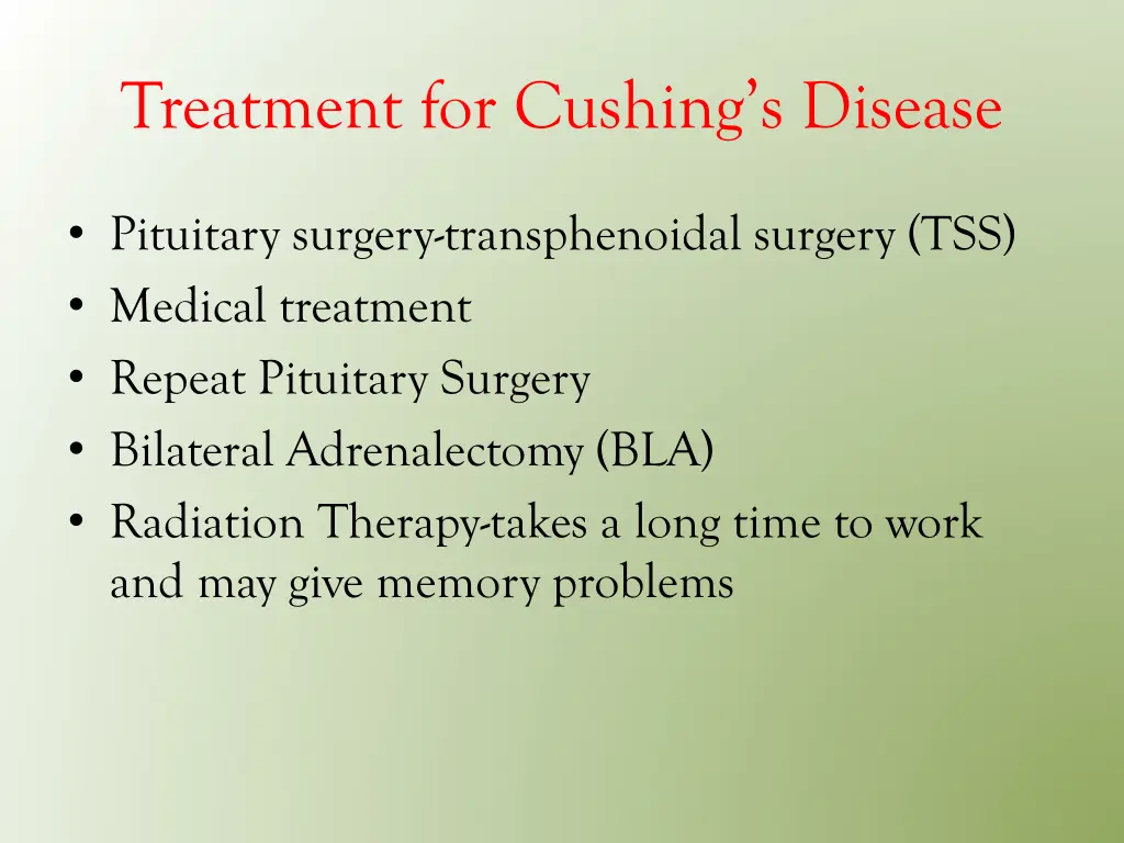 treatment for cushing s disease