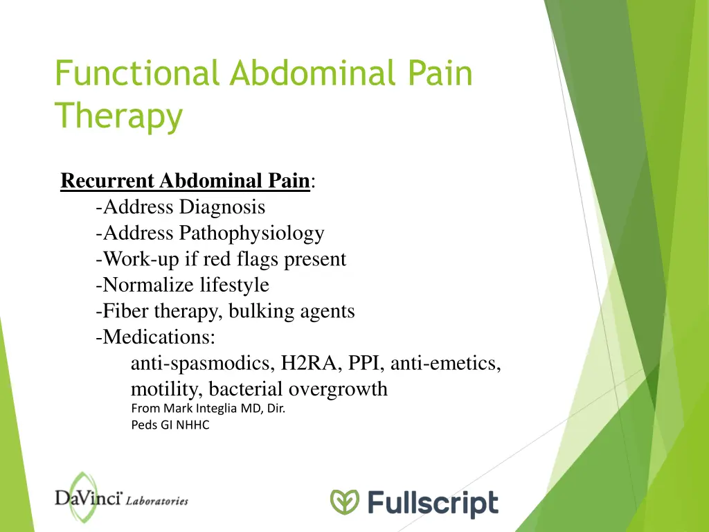 functional abdominal pain therapy