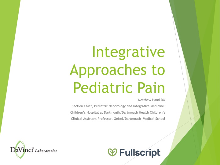 integrative approaches to pediatric pain