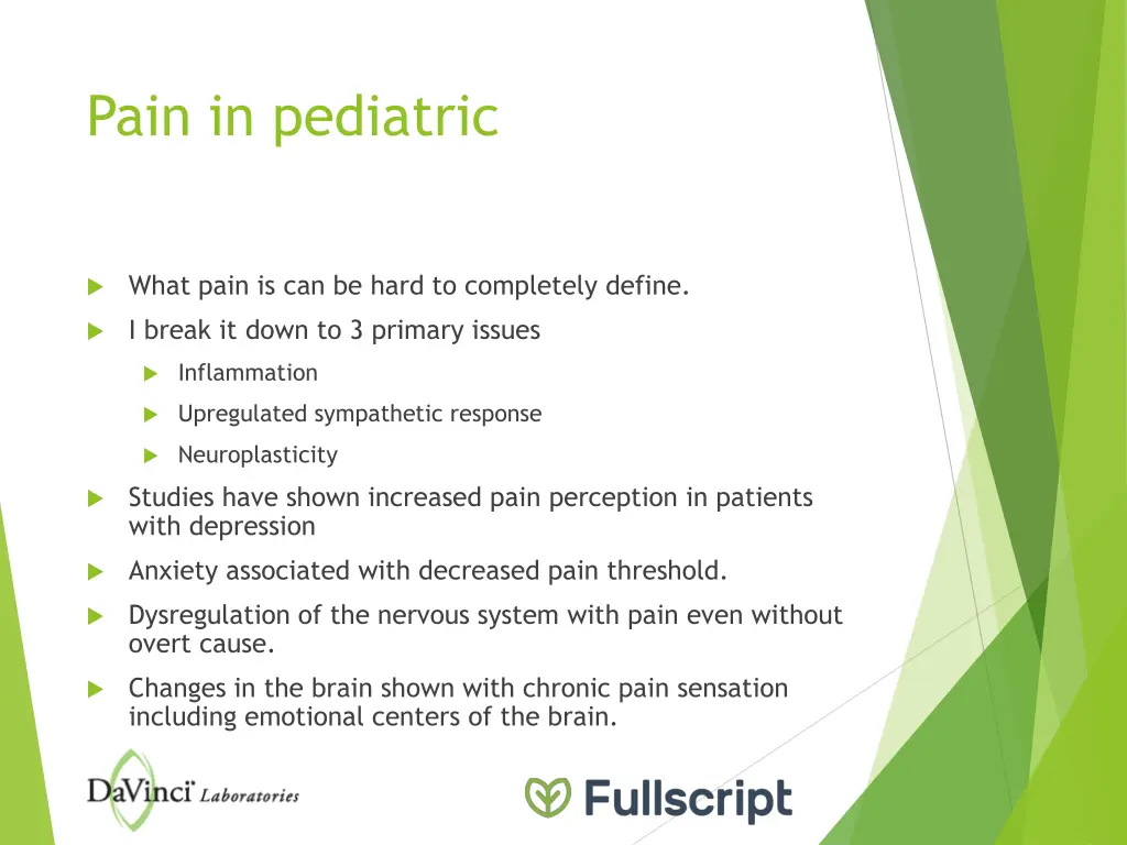 pain in pediatric