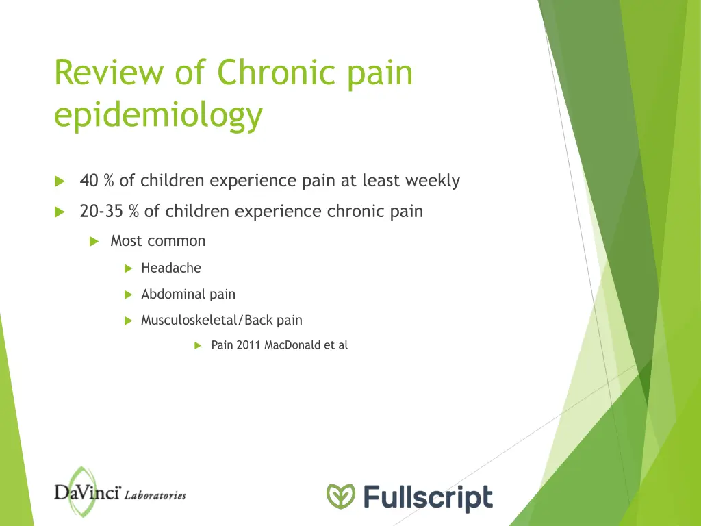 review of chronic pain epidemiology