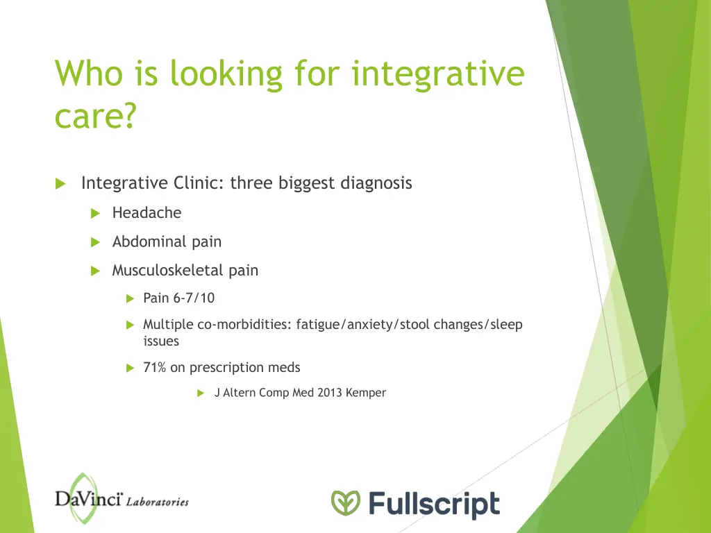 who is looking for integrative care