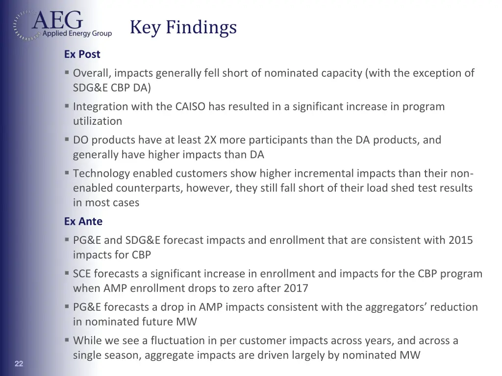 key findings