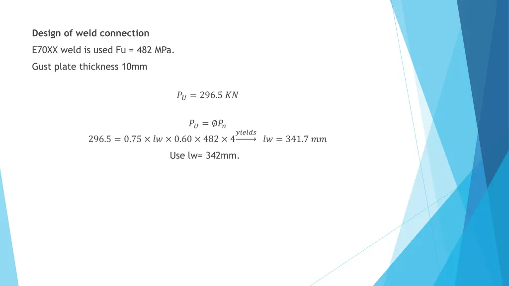 design of weld connection