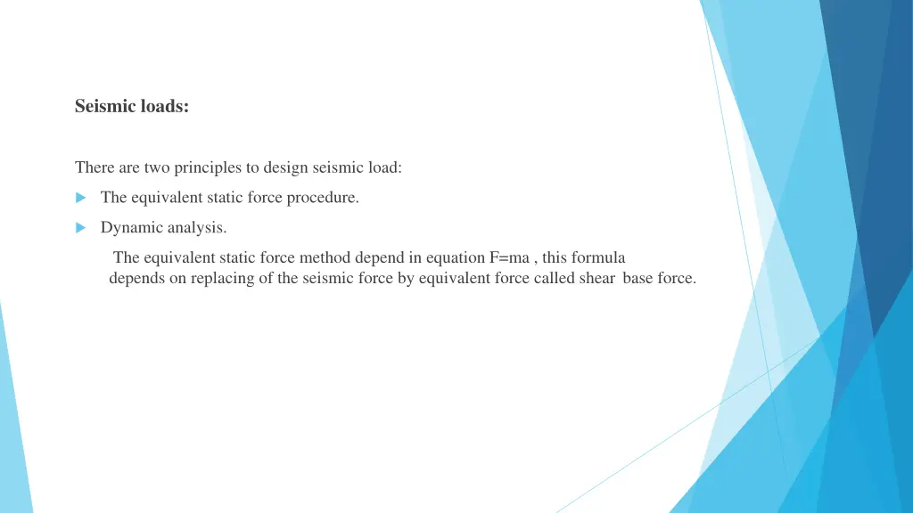 seismic loads