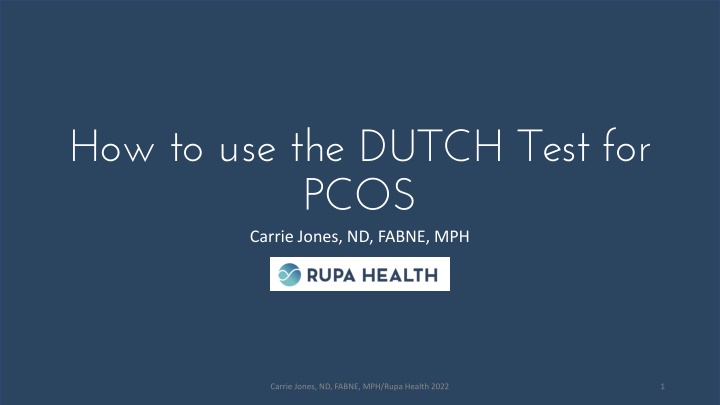 how to use the dutch test for pcos carrie jones