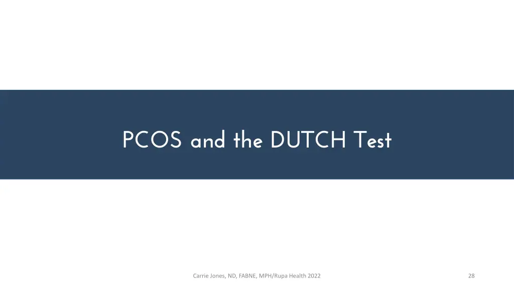 pcos and the dutch test