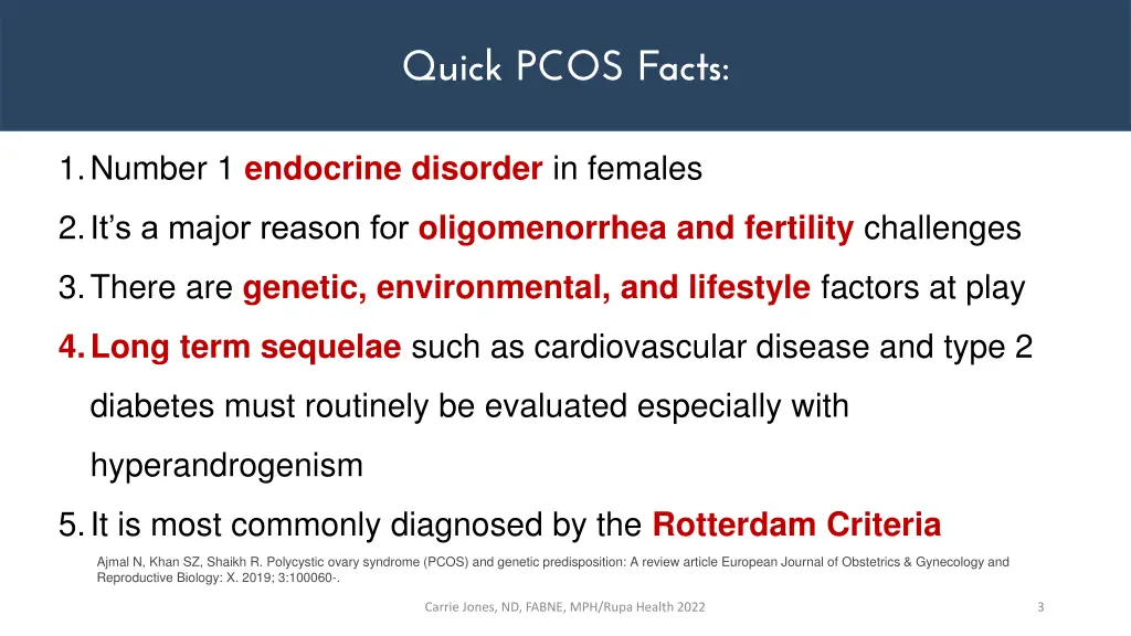 quick pcos facts